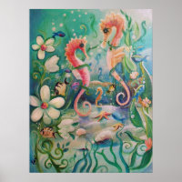 Caballos marinos en Poster en primavera