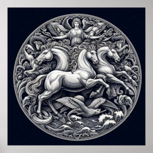 Póster "Caballos místicos hermosos" 35