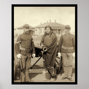 Póster Caballos Oglala SD indio 1891 de la abundancia