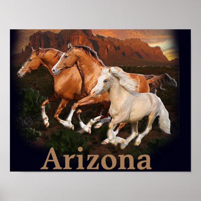 Póster Caballos Salvajes de Arizona (Frente)