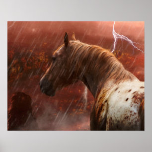 PÓSTER CABALLOS SALVAJES TORMENTA DESIERTA