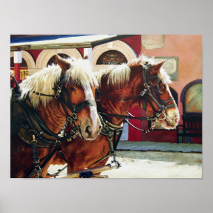 Póster Caballos Stagecoach de Tombstone