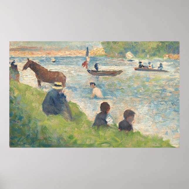 Póster Caballos y barcos - Bella Artes Georges Seurat (Frente)