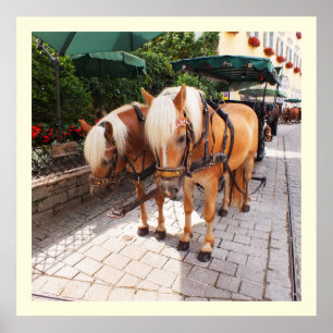 Póster Caballos y vagones