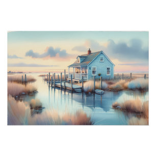 Póster Cabaña Costera en Sunrise Marsh