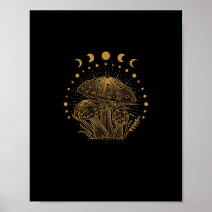 Póster Cabaña de Hongos Estética Goblincore