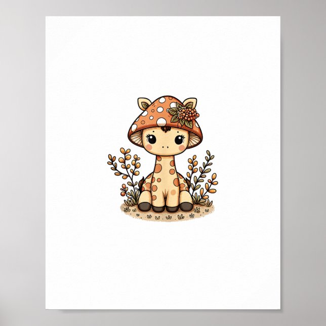 Póster Cabaña de jirafa con hongos  (Frente)