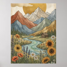 Cabaña de Montaña Celestial Boho Río Girasol