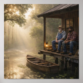 Póster Cabaña de Pesca en el Bayou de Louisiana