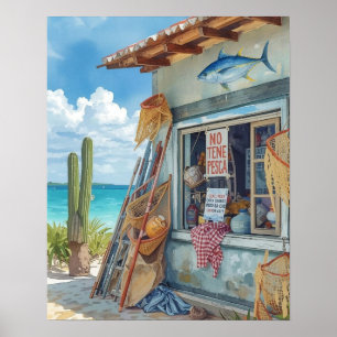 Póster Cabaña de pescado de Bonaire agotada