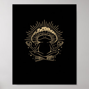 Póster Cabaña de rana y minimalismo Estética Goblincore