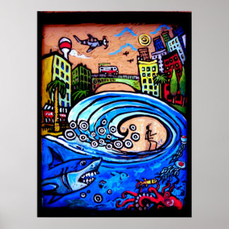 Póster cabaña de surf