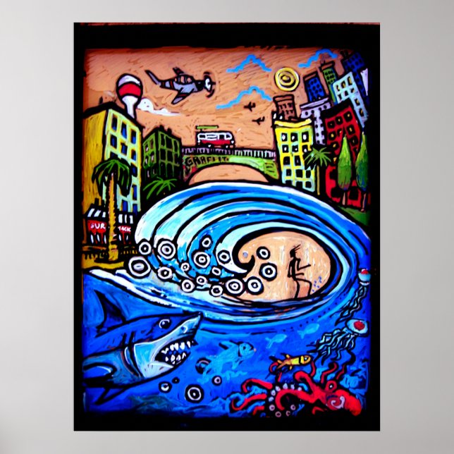 Póster cabaña de surf (Frente)