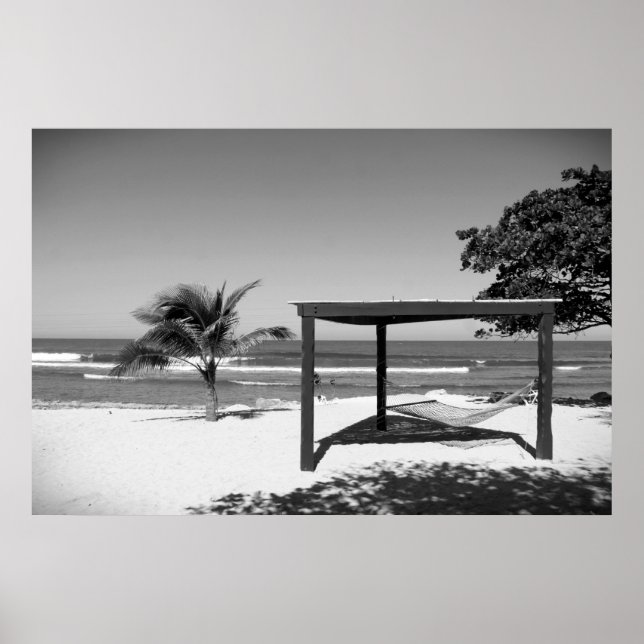 Póster Cabana en la playa - Labedee Haiti 2012 BW 3534 (Frente)