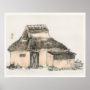 Póster Cabaña japonesa de Kōno Bairei (1844-1895)