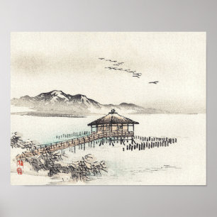 Póster Cabaña junto al mar por Kōno Bairei