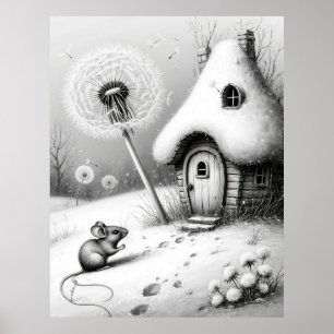 Póster 🌟 Cabaña Maravillosa de Nieve Silenciosa