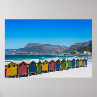 Póster Cabañas de playa de Muizenberg, Ciudad del Cabo