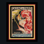 Póster Cabaret Art Deco<br><div class="desc">Colorida publicidad Art Déco para el bullicioso Casino de Paris Cabaret de 2009 y su célebre bailarina Mistinguett. 11x14 mostrado aquí. Disponible también en 16x20 estándar. También se dispone de tamaños de personalizado.</div>