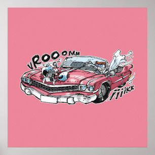 Póster cabaret baba drive sobre cadillac rosa