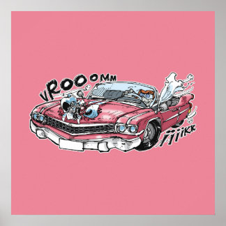 Póster cabaret baba drive sobre cadillac rosa