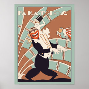 Póster Cabaret de la portada de revista del art déco