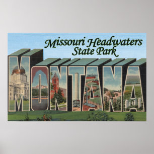 Póster Cabeceras parque, Montana de Missouri