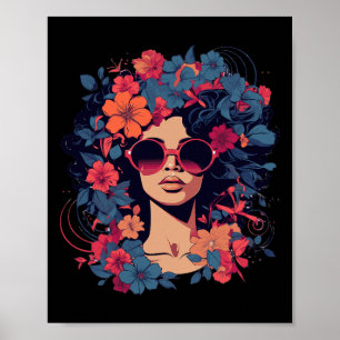 Póster Cabello Afro Natural Orgullo Historia Negra Melani