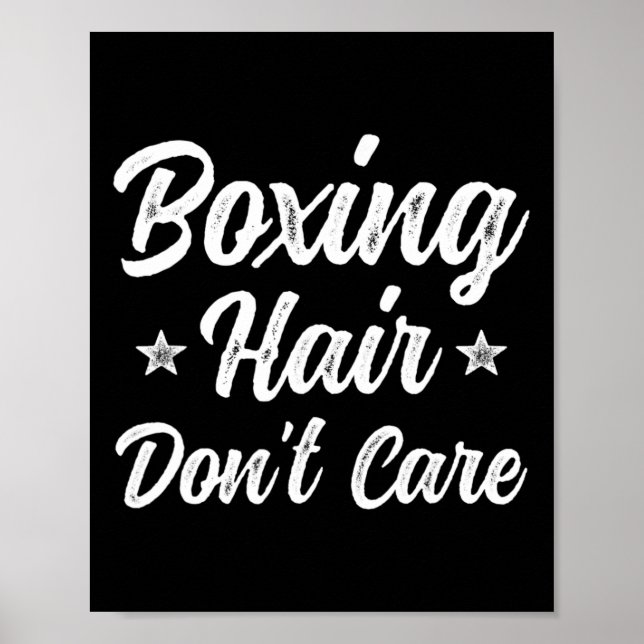 Póster Cabello de boxeo no le importa el divertido regalo (Frente)