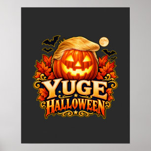 Póster Cabello de Halloween YUGE Calabaza