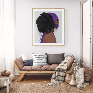 Póster Cabello natural de mujer negra estética