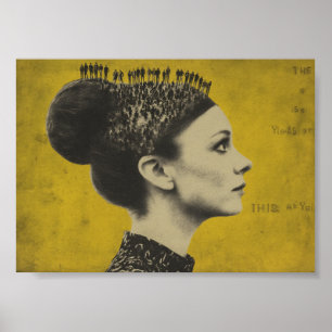 Póster Cabello Surrealista Con Gente Pequeña