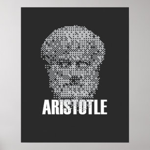 Póster Cabeza de Aristóteles en mosaico de píxeles