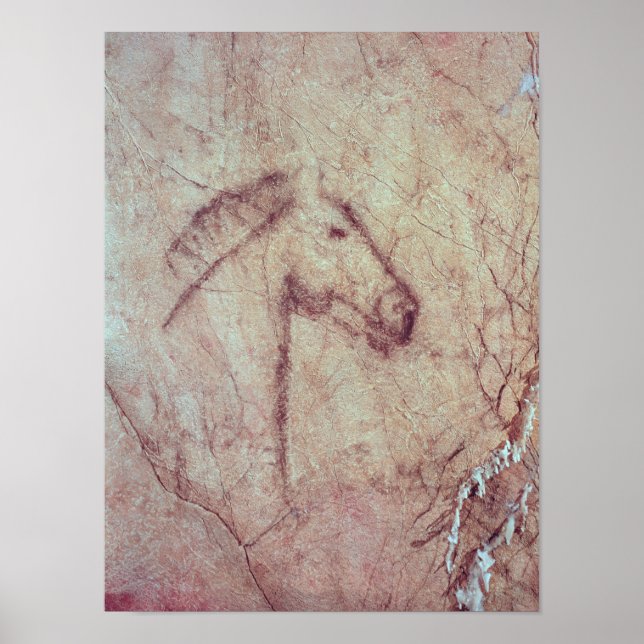 Póster Cabeza de caballo, de la Cueva de la Pena (Frente)