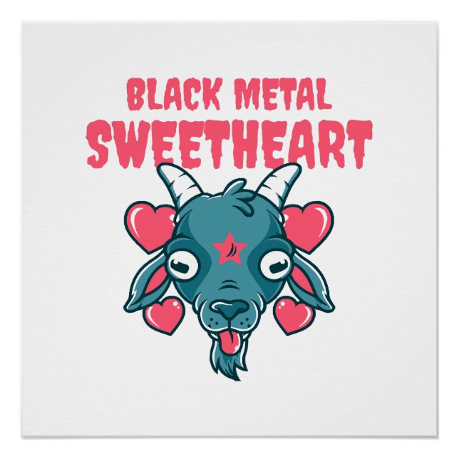 Póster cabeza de cabra adorable baphomet (Anverso)