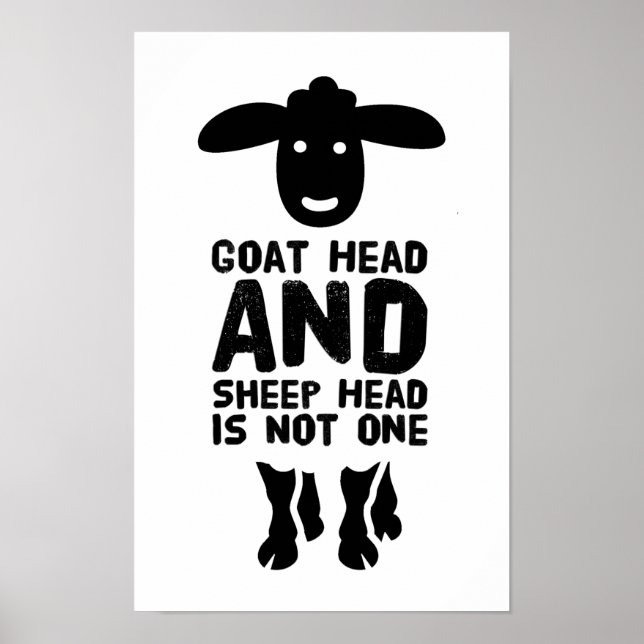 Póster Cabeza de Cabra Cabeza de Oveja Frase Divertida co (Frente)