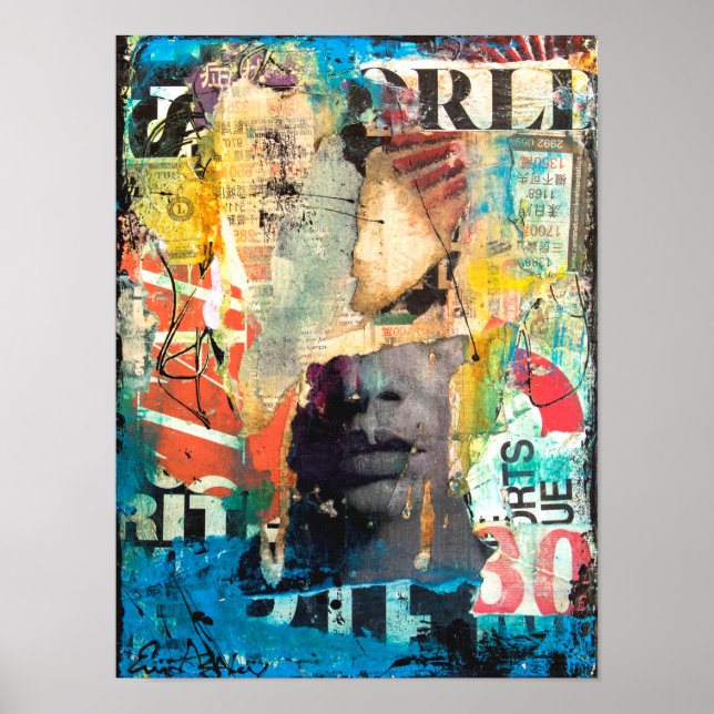 Póster Cabeza de Collage (Frente)