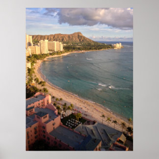 Póster Cabeza de Diamante, Waikiki Beach, Hawaii