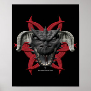 Póster Cabeza de dragón - Negro