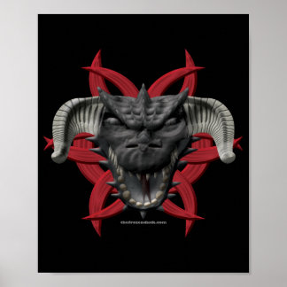 Póster Cabeza de dragón - Negro