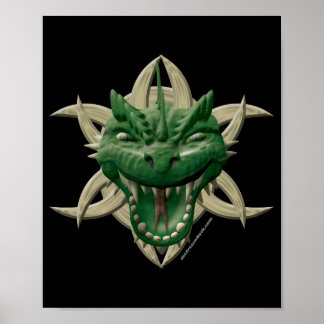 Póster Cabeza de dragón - Verde