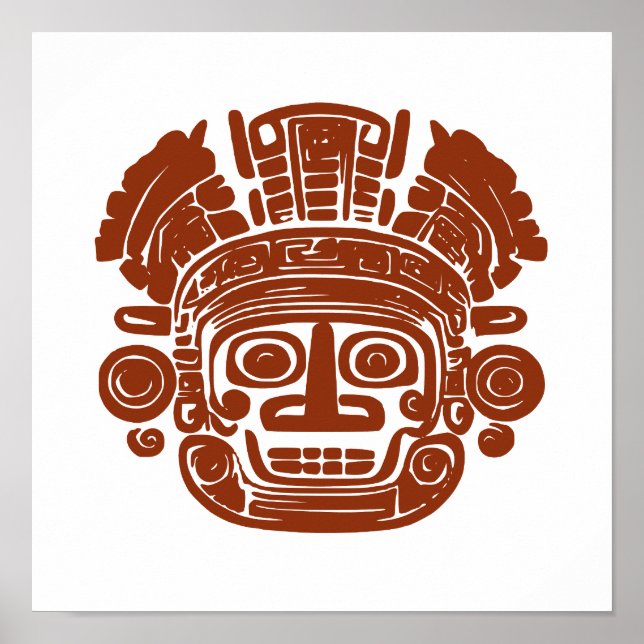 Póster cabeza de estilo maya (Frente)