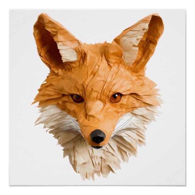 Póster Cabeza de Fox en papel mache para el dormitorio de (Anverso)