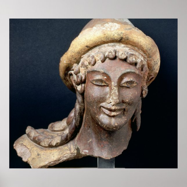 Póster Cabeza de Hermes vistiendo un pilos (Frente)