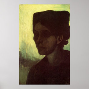 Póster Cabeza de joven campesina por Vincent van Gogh