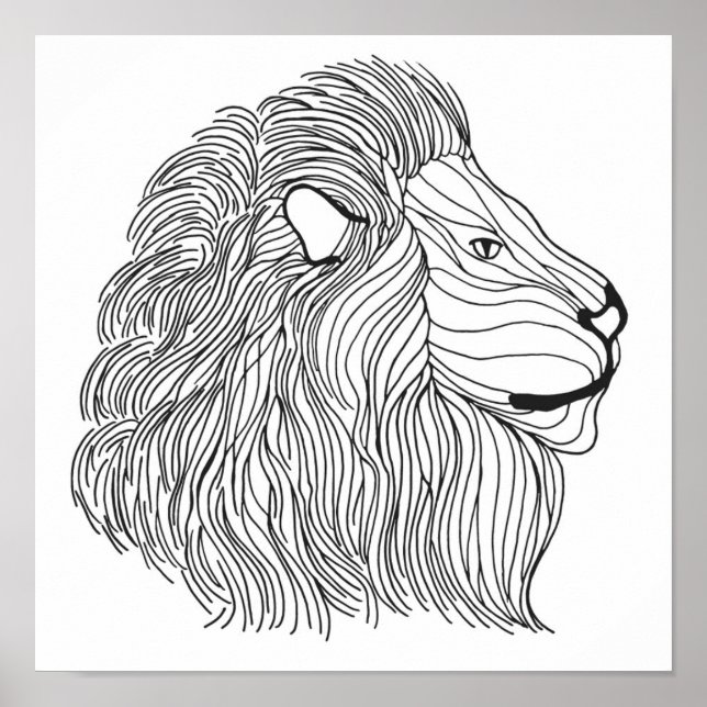 Póster Cabeza de león inspirada 10 (Frente)