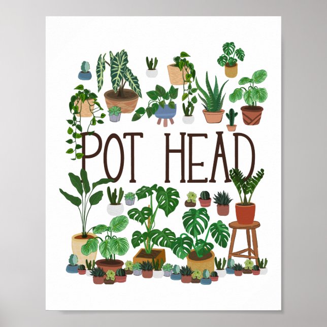 Póster Cabeza de maceta de jardinería (Frente)