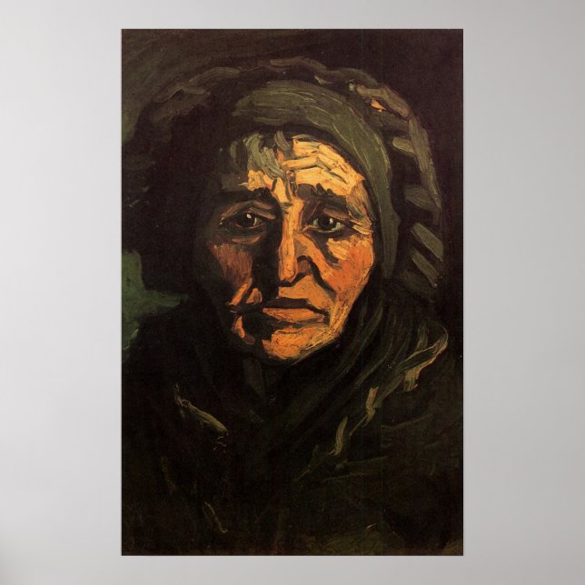 Póster Cabeza de mujer campesina con gorra de encaje por  (Frente)