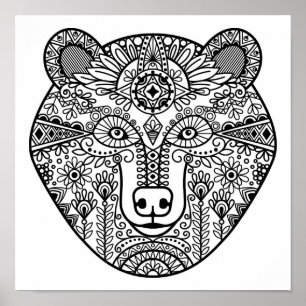 Póster Cabeza de oso de estilo 2