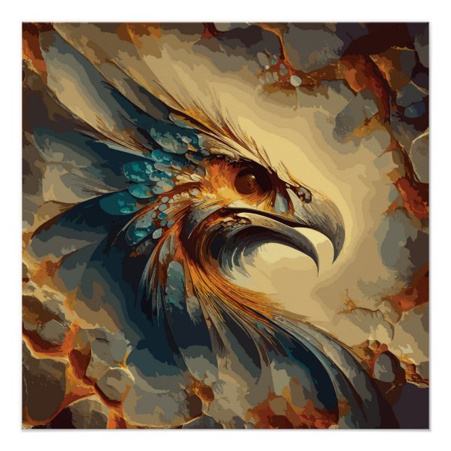 Póster Cabeza de pájaro extinta - Material gráfico abstra (Anverso)